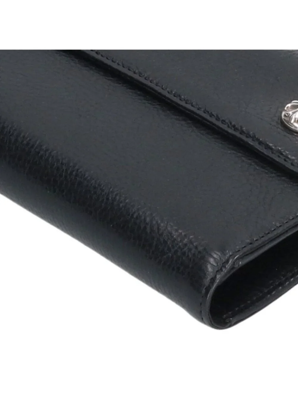 Chrome Hearts Wave Cross Ball Button Leather Wallet